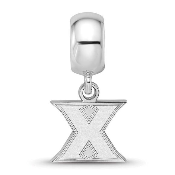 Sterling Silver Rhodium Plated Xavier University XS Dangle Bead Charm - Picture 2 of 6